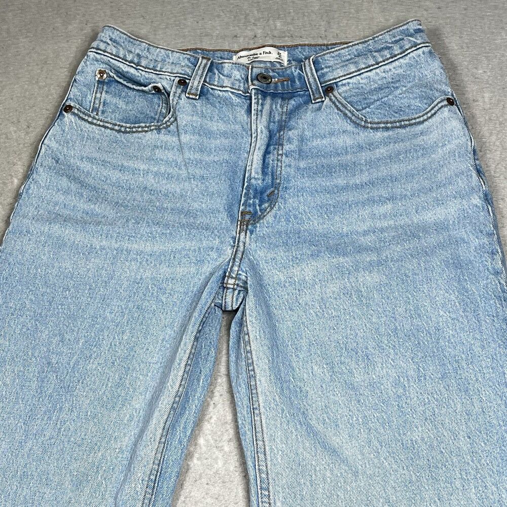 Abercrombie & Fitch Jeans Women’s 27 The Baggy Low Rise Denim Blue Medium Wash - Picture 2 of 12